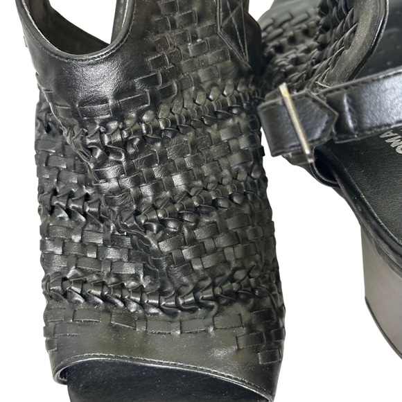 Sonoma Goods‎ For Life Women's Black Woven Open Toe Slingback Heeled Sandals - Picture 3 of 5